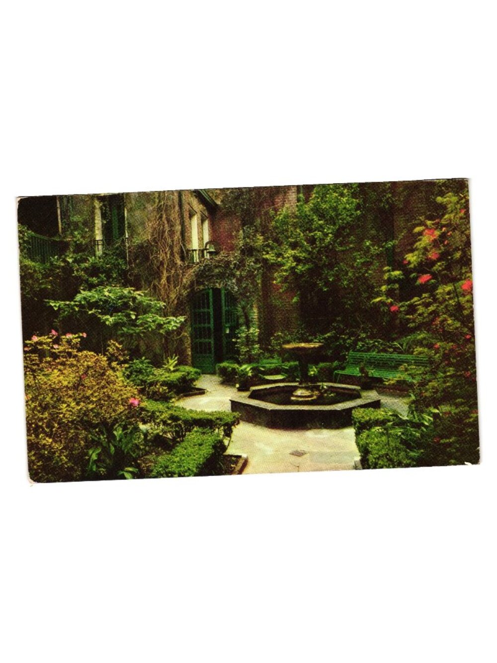 Little Theatre Courtyard 616 Saint Peter Street Louisiana Postcard Postmark 1949